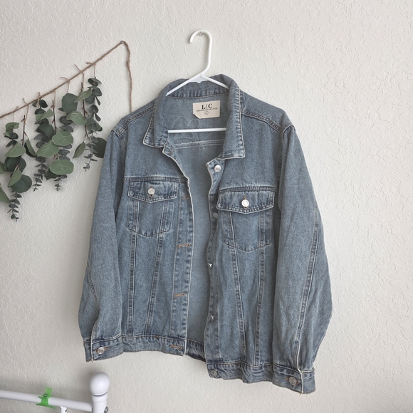 The Rolling Stones Denim Jacket with Iconic Tongue Logo - Blue & Pink - Picture 2 of 4